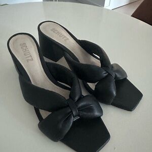 Schutz Black Women's Butterfly Padded Sandals